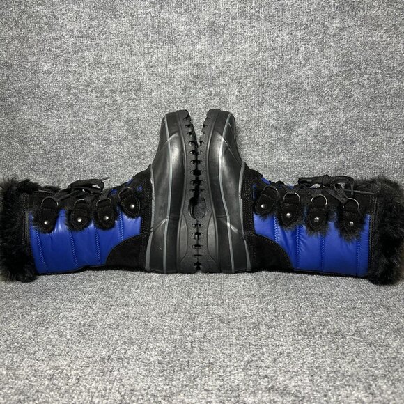 Canada Weather Gear Calie Boots Womens 6 Blue Black Faux Fur Waterproof Snow NEW - Picture 7 of 11